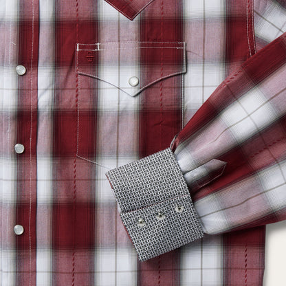 Shadow Plaid Western Shirt | Stetson Wine