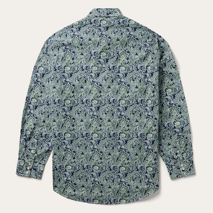 Greenspring Paisley Print Western Shirt | Stetson Blue