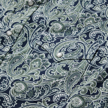 Greenspring Paisley Print Western Shirt | Stetson Blue