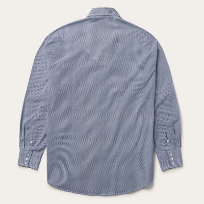 Blue Deco Geo Print Western Shirt | Stetson Blue