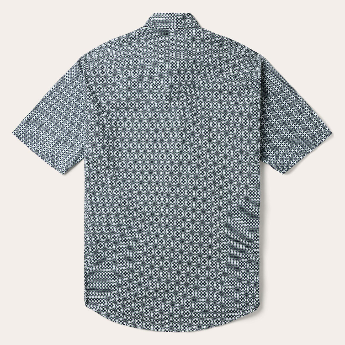 Circle Diamond Print Short Sleeve Western Shirt | Stetson Green