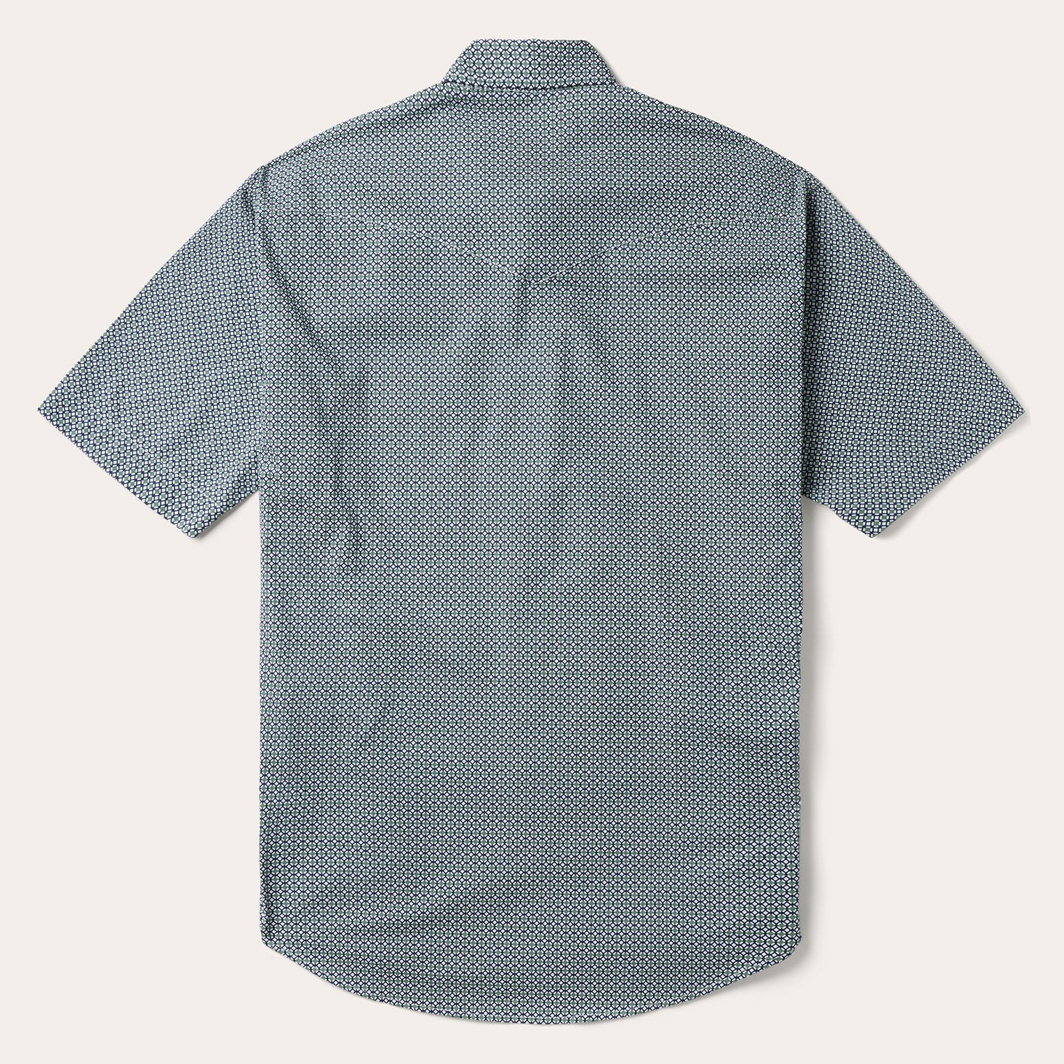 Circle Diamond Print Short Sleeve Western Shirt | Stetson Green
