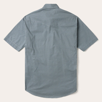 Circle Diamond Print Short Sleeve Western Shirt | Stetson Green
