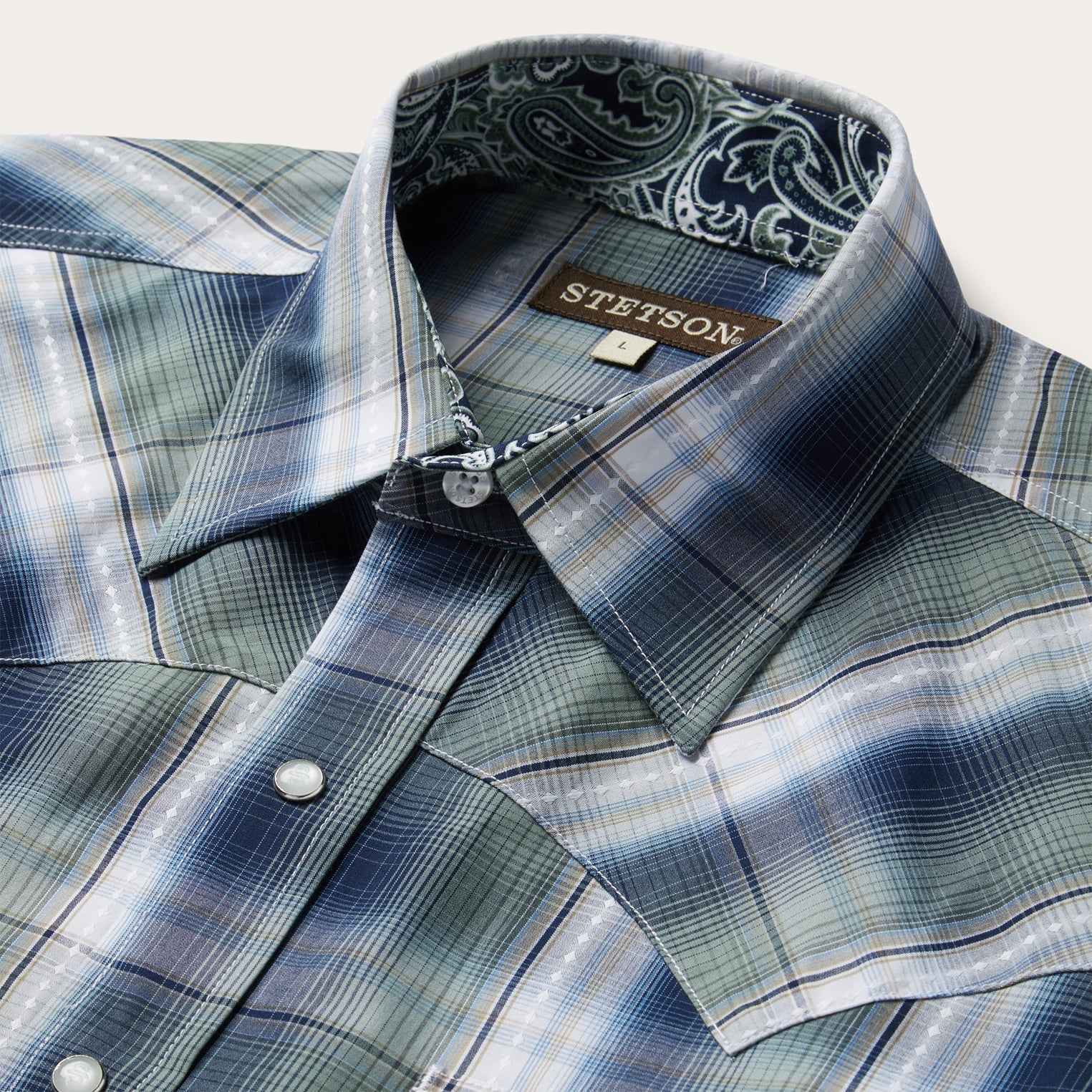 Lucky Diamond Plaid Western Shirt | Stetson Green