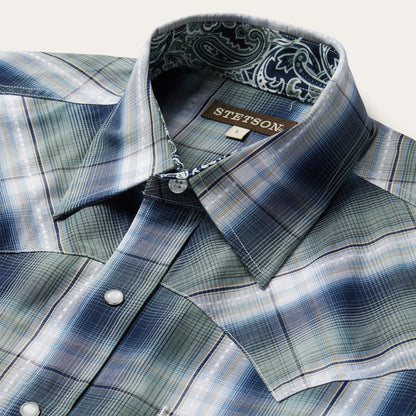 Lucky Diamond Plaid Western Shirt | Stetson Green