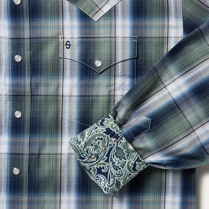 Lucky Diamond Plaid Western Shirt | Stetson Green