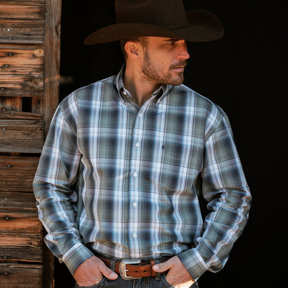 Lucky Diamond Plaid Button Front Shirt | Stetson Green