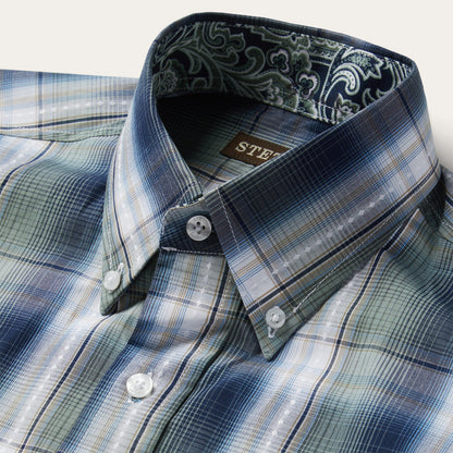 Lucky Diamond Plaid Button Front Shirt | Stetson Green