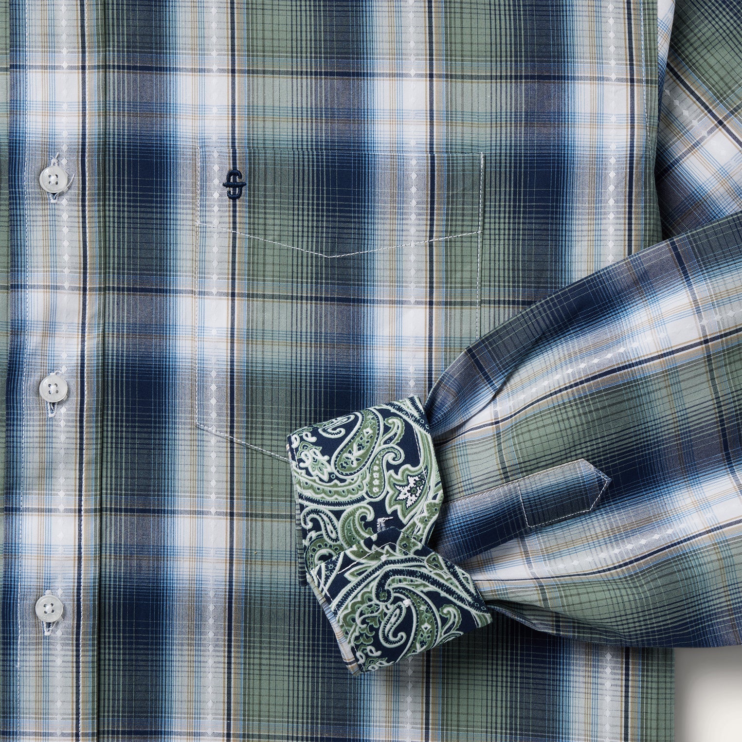 Lucky Diamond Plaid Button Front Shirt | Stetson Green