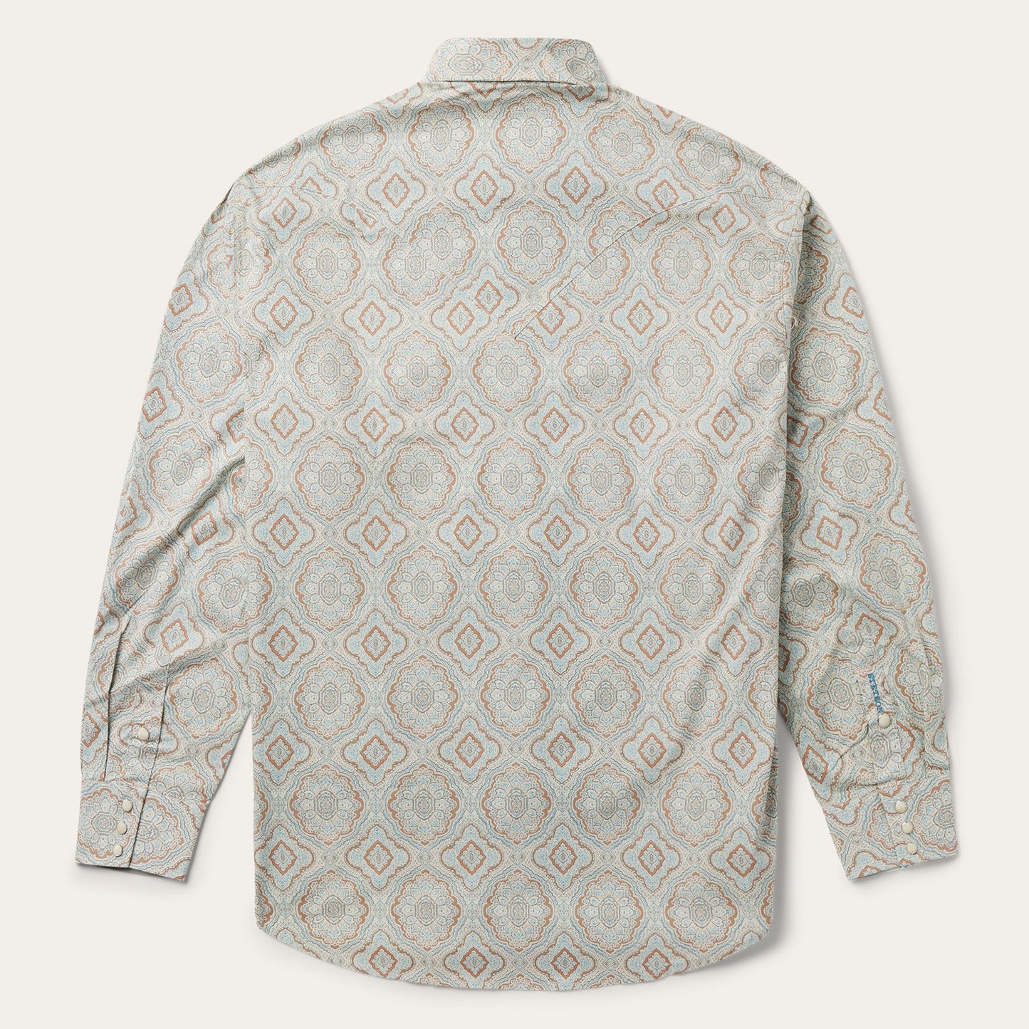 Aqua Paisley Print Western Shirt | Stetson Green