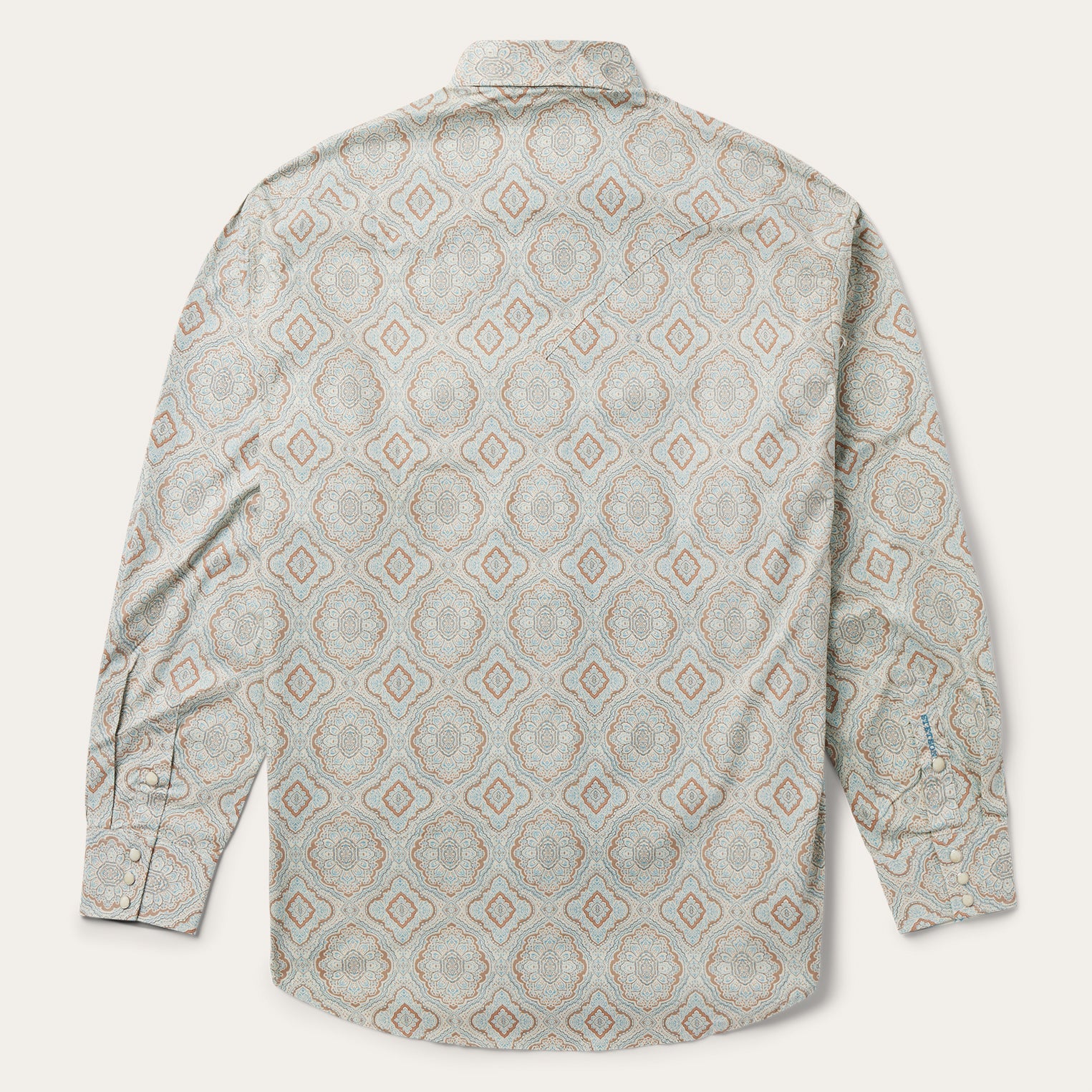 Aqua Paisley Print Western Shirt | Stetson Green
