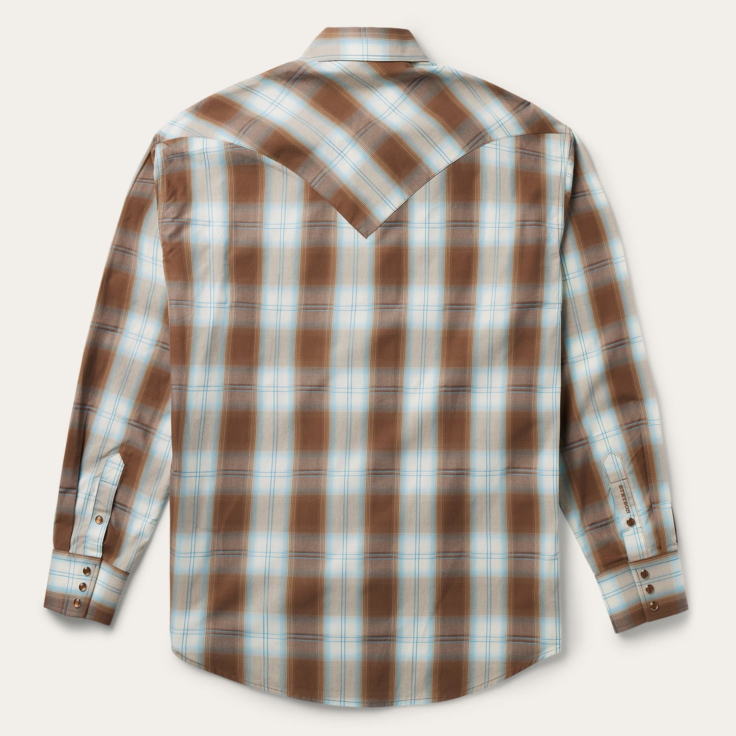 Sand Ombre Plaid Western Shirt | Stetson Brown
