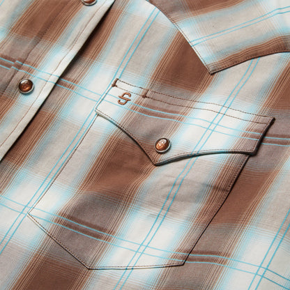 Sand Ombre Plaid Western Shirt | Stetson Brown