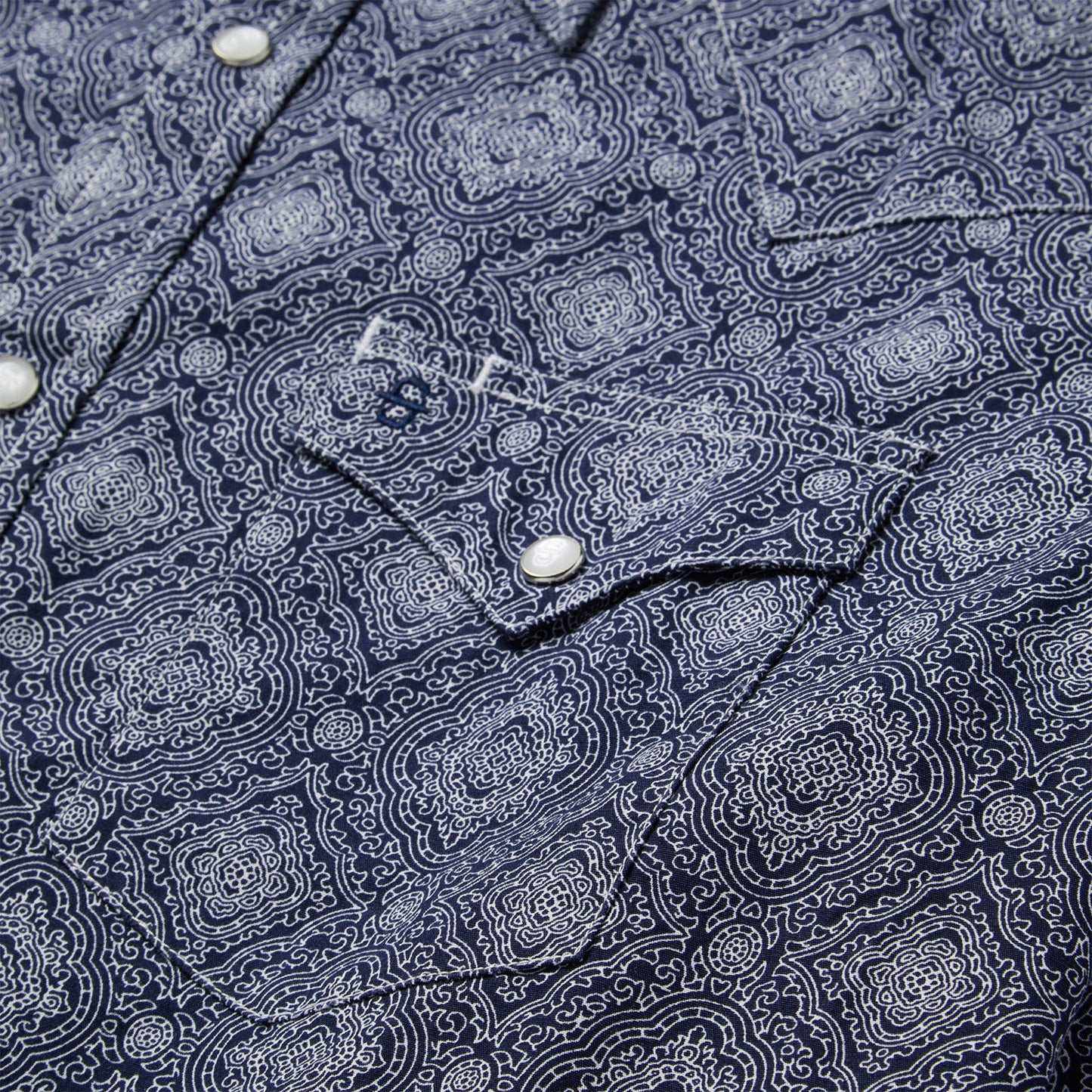 Blue Medallion Print Western Shirt | Stetson Blue
