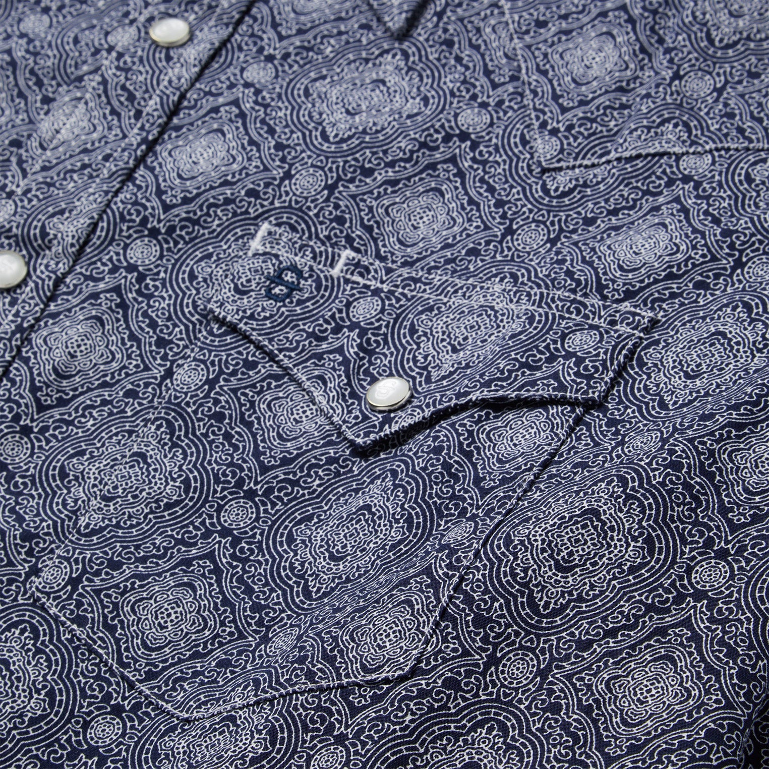 Blue Medallion Print Western Shirt | Stetson Blue