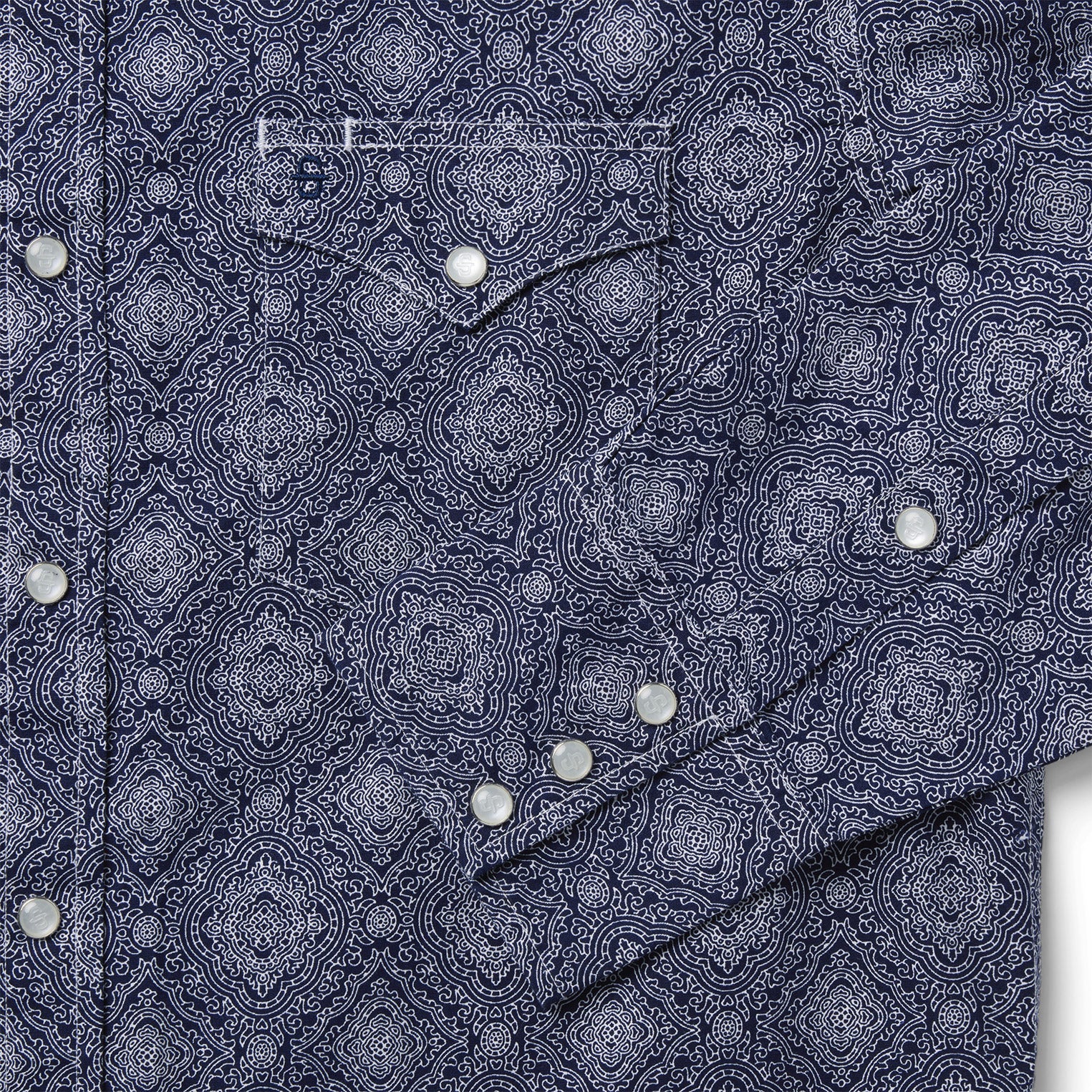 Blue Medallion Print Western Shirt | Stetson Blue