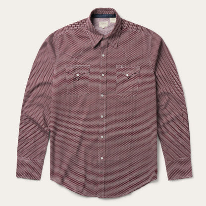 Broken Diamond Print Western Shirt | Stetson Red