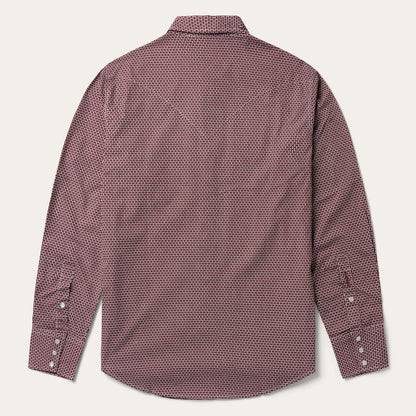 Broken Diamond Print Western Shirt | Stetson Red