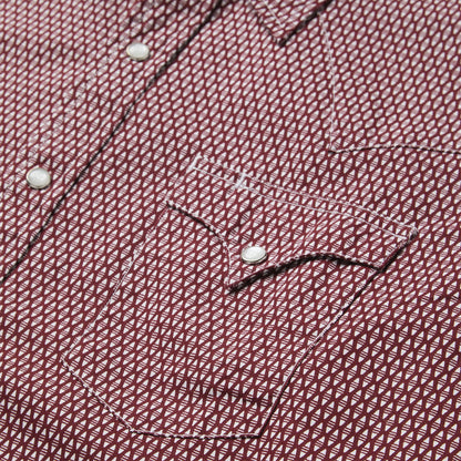 Broken Diamond Print Western Shirt | Stetson Red