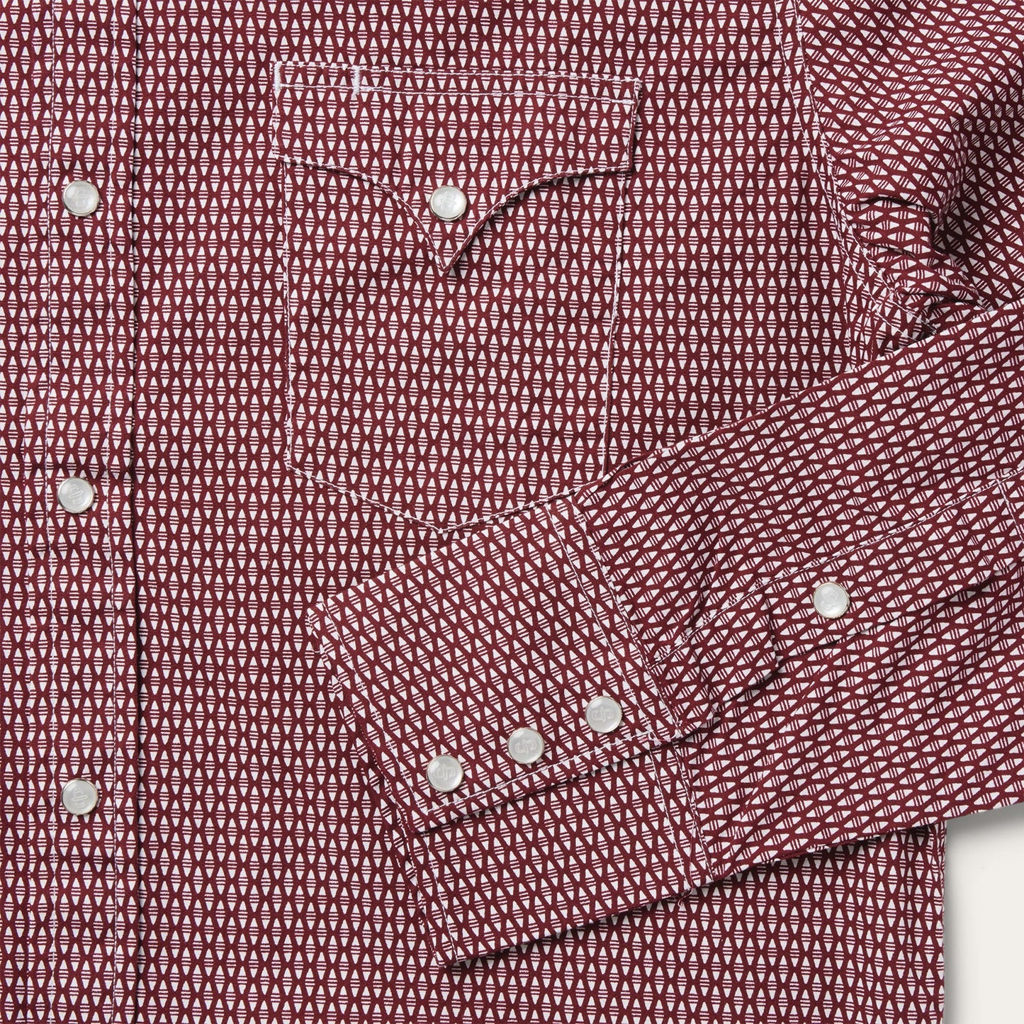 Broken Diamond Print Western Shirt | Stetson Red