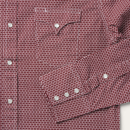 Broken Diamond Print Western Shirt | Stetson Red