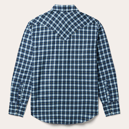 Plaid Twill Dobby Western Shirt | Stetson Blue