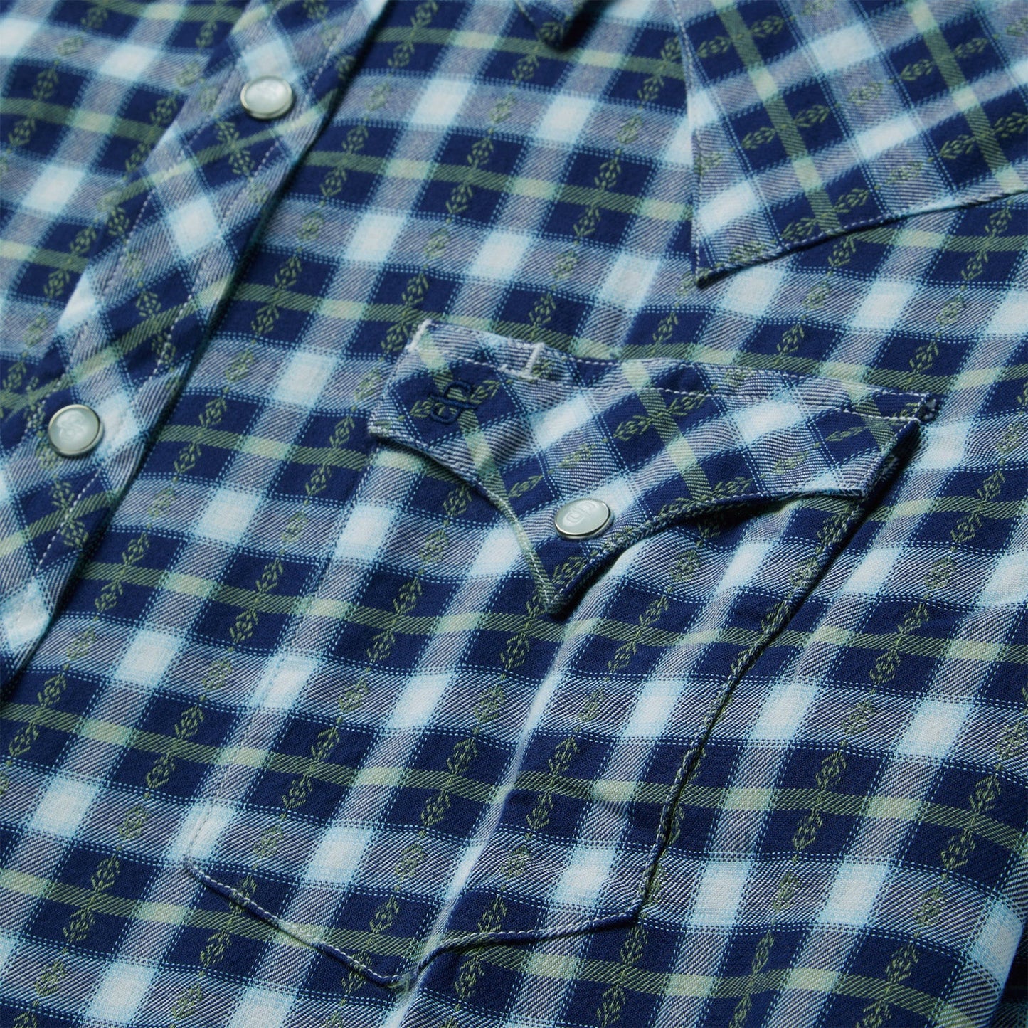Plaid Twill Dobby Western Shirt | Stetson Blue
