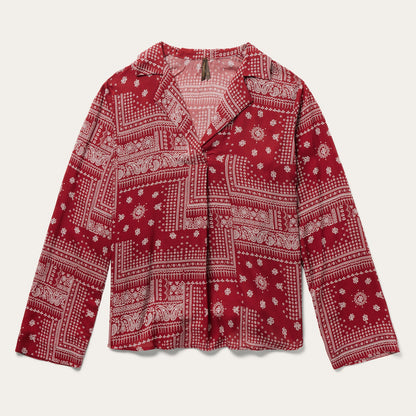 Red Bandana Patchwork Blouse | Stetson Red