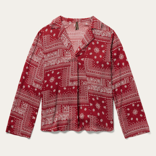 Red Bandana Patchwork Blouse | Stetson Red