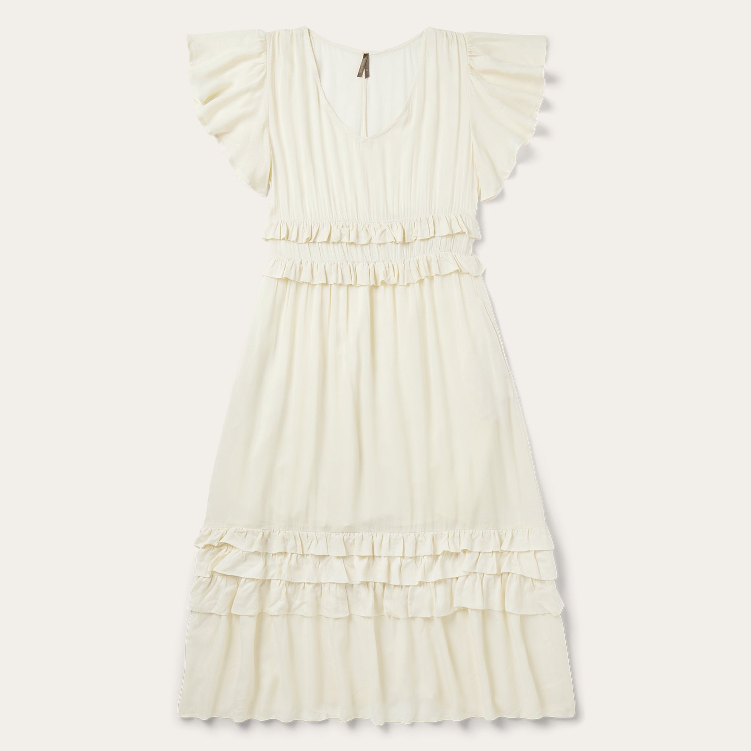 Cream Herringbone Dress | Stetson White