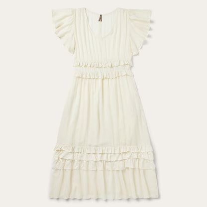 Cream Herringbone Dress | Stetson White