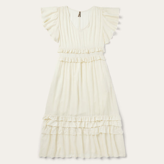 Cream Herringbone Dress | Stetson White