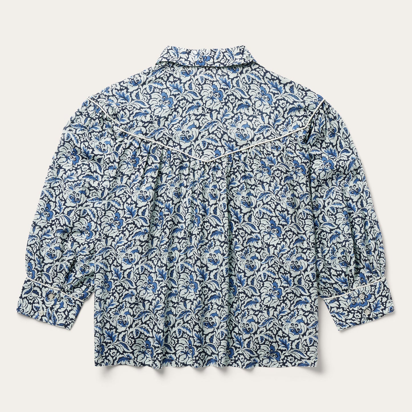 Indigo Tapestry Print Blouse | Stetson Blue
