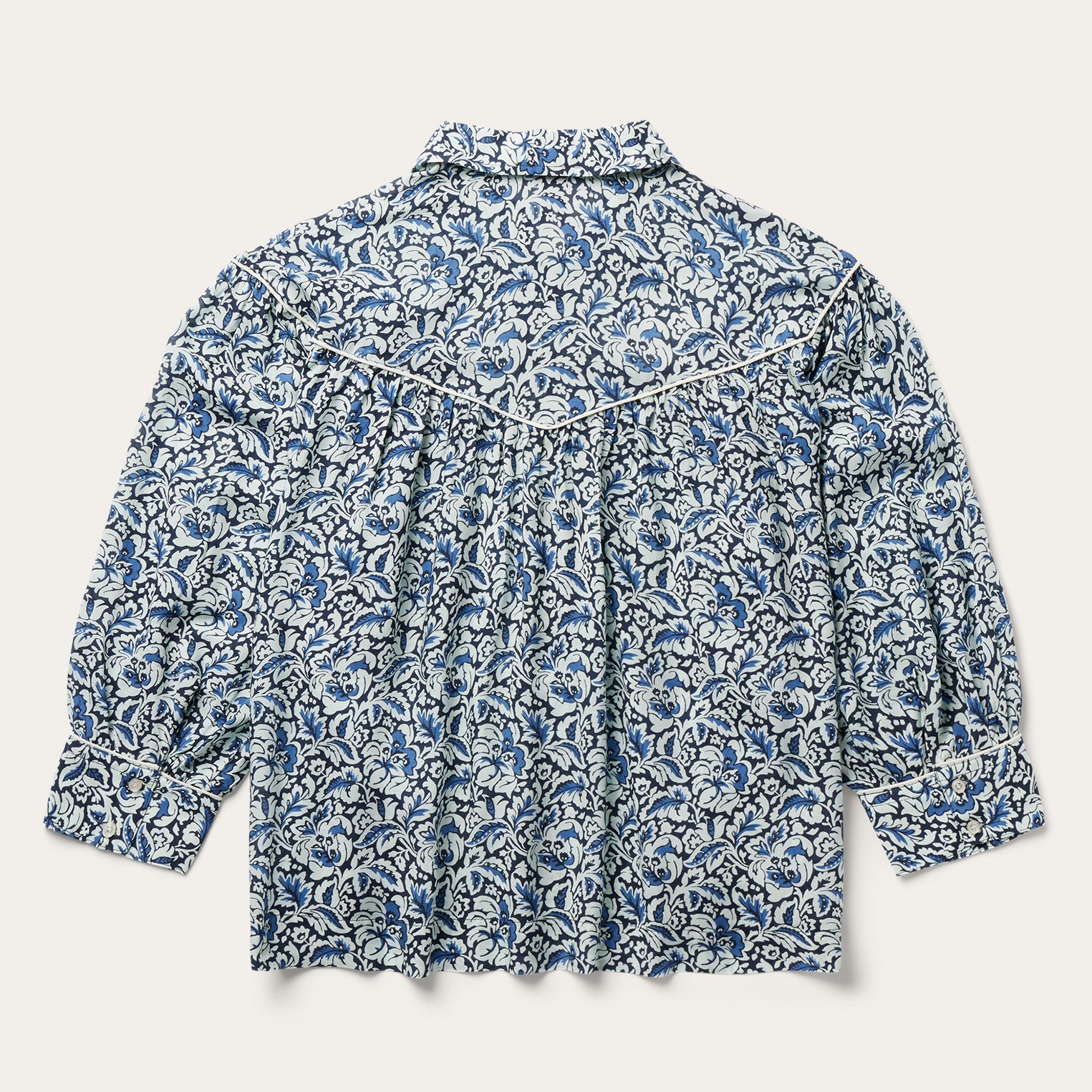 Indigo Tapestry Print Blouse | Stetson Blue