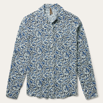 Indigo Tapestry Print Shirt | Stetson Blue