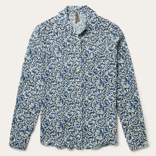 Indigo Tapestry Print Shirt | Stetson Blue