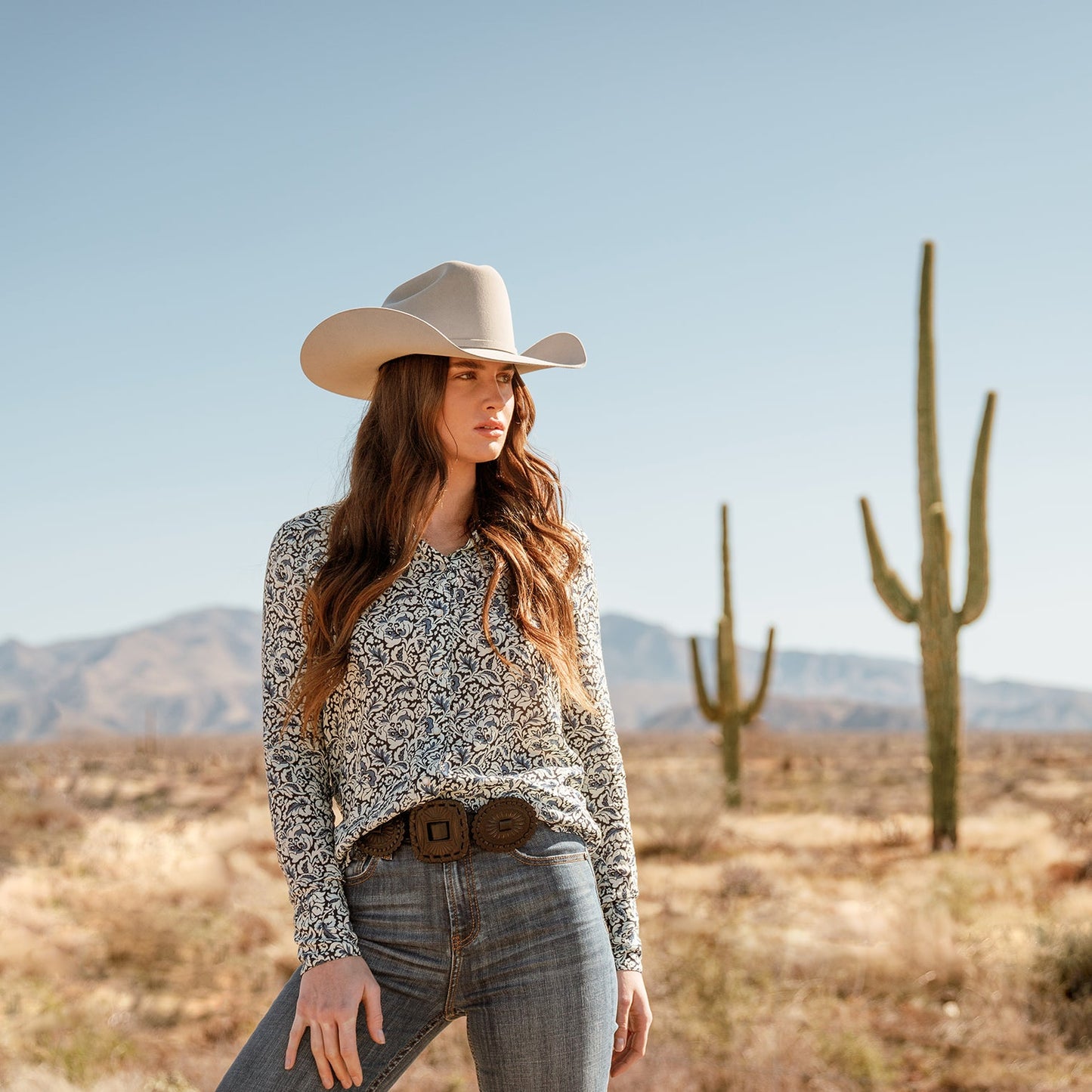 Indigo Tapestry Print Shirt | Stetson Blue