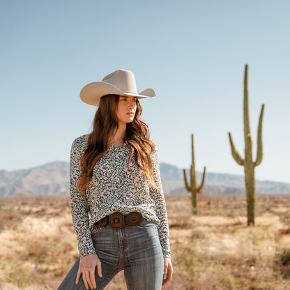 Indigo Tapestry Print Shirt | Stetson Blue