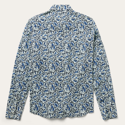 Indigo Tapestry Print Shirt | Stetson Blue