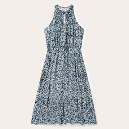 Indigo Tapestry Print Prairie Dress | Stetson Blue