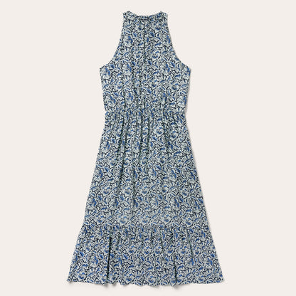 Indigo Tapestry Print Prairie Dress | Stetson Blue