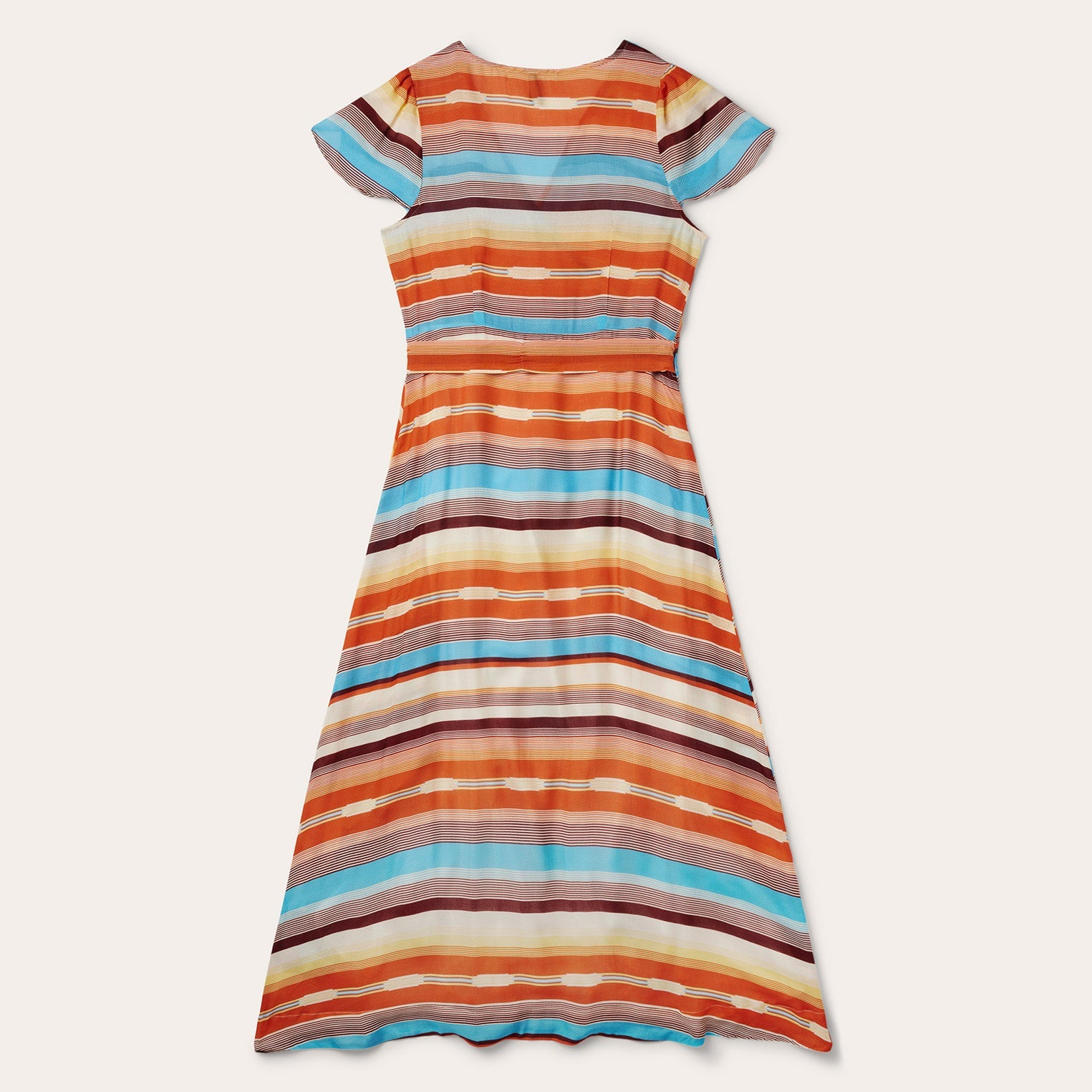 Sunset Serape Print Rayon Herringbone Wrap Front Dress | Stetson Multi