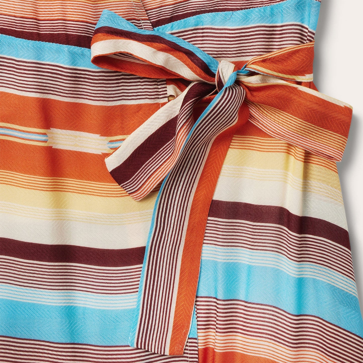 Sunset Serape Print Rayon Herringbone Wrap Front Dress | Stetson Multi