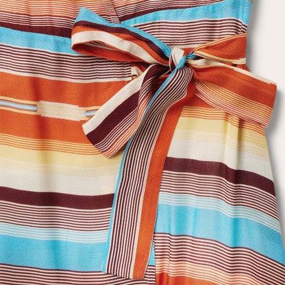 Sunset Serape Print Rayon Herringbone Wrap Front Dress | Stetson Multi