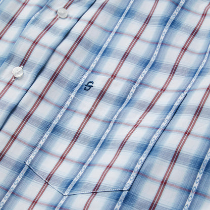 Blue Diamond Dobby Plaid Shirt | Stetson Blue