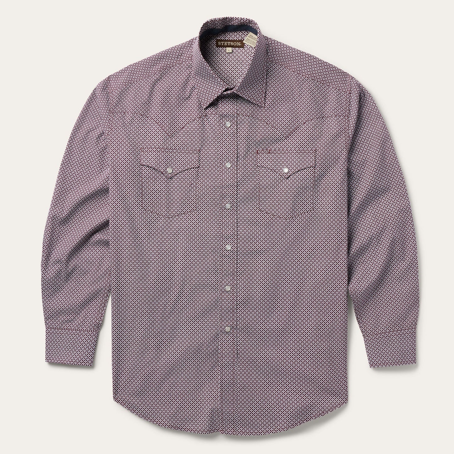Four Point Geo Print Western Shirt | Stetson Blue