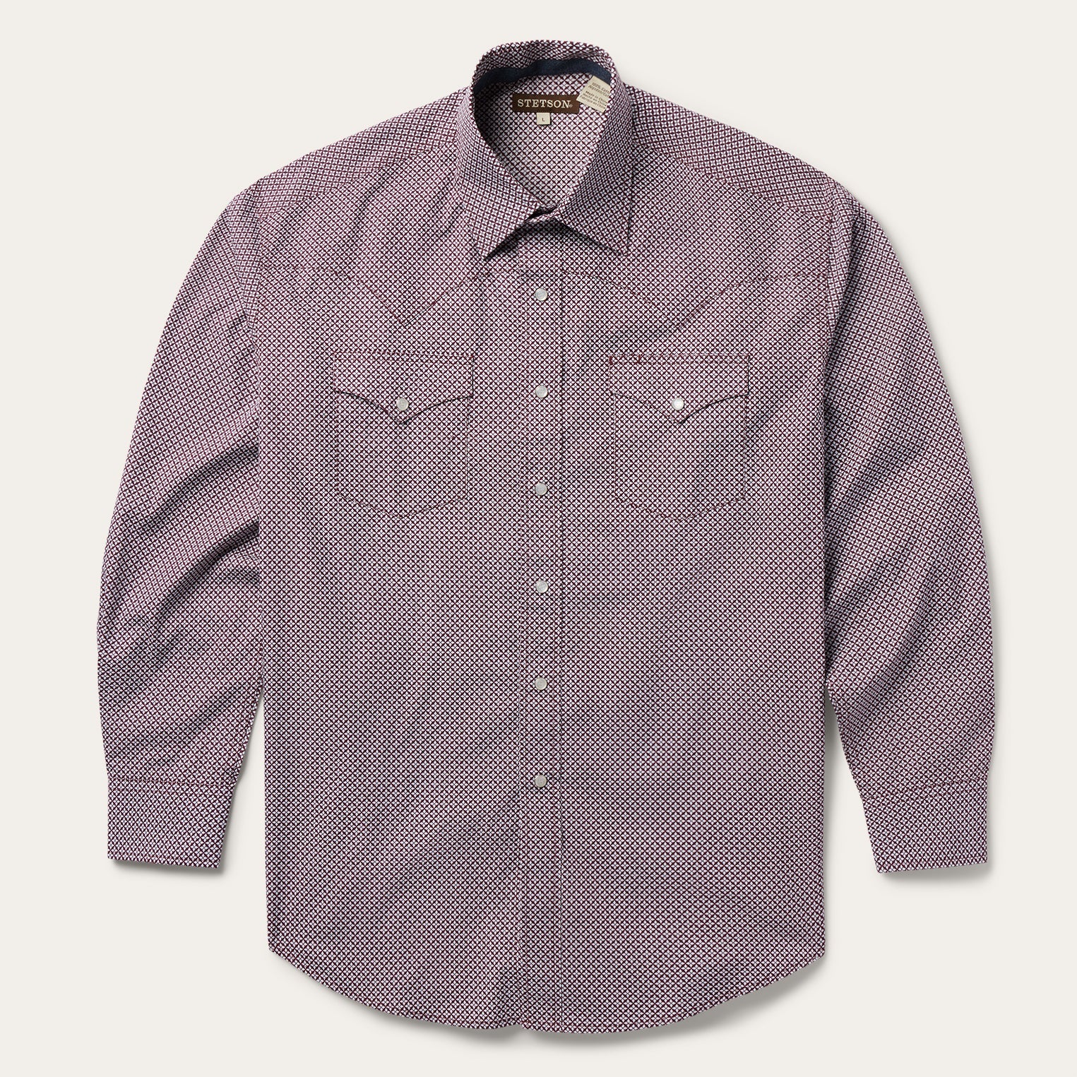 Four Point Geo Print Western Shirt | Stetson Blue