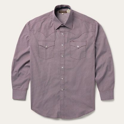 Four Point Geo Print Western Shirt | Stetson Blue