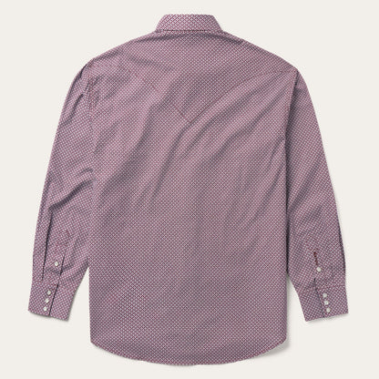 Four Point Geo Print Western Shirt | Stetson Blue