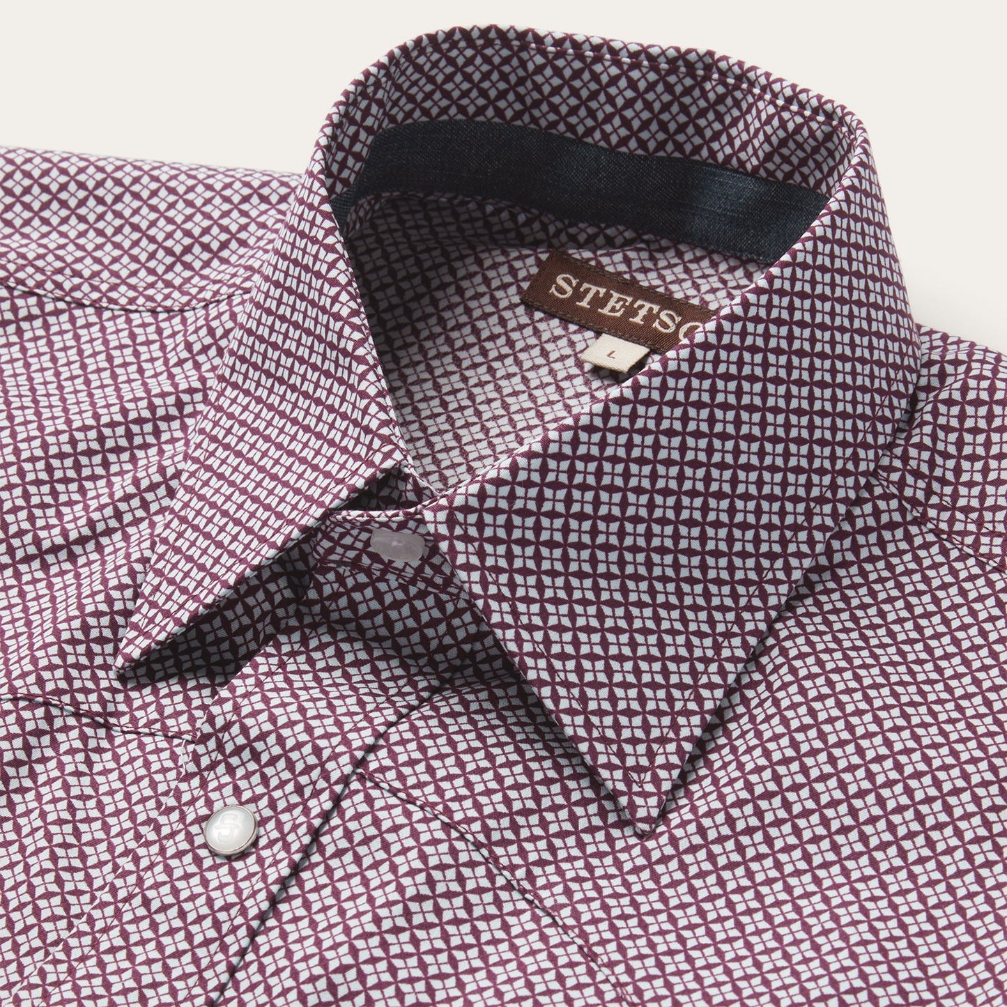 Four Point Geo Print Western Shirt | Stetson Blue
